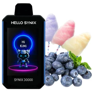 ОДНОРАЗОВАЯ ЭЛЕКТРОННАЯ СИГАРЕТА HELLO SYNIX BLUEBERRY COTTON CANDY